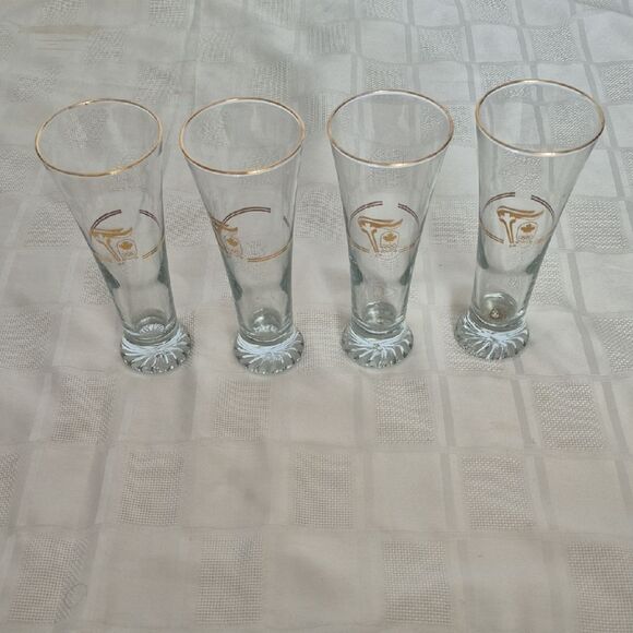 Elegant Gold Rimmed Pilsner Glass Set - Picture 1 of 16